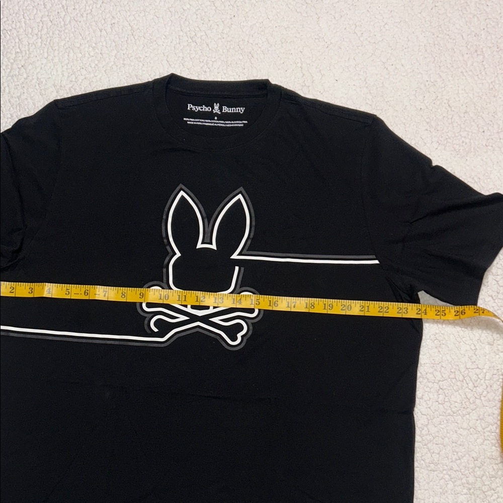 Psycho Bunny Black T-Shirt with White Outline Design NWOT - Picture 6 of 10